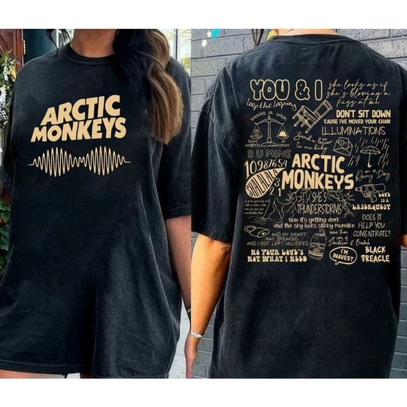 Arctic Monkeys 2 Sided Shirt Artic Monkey Tour 2023 2 Sided Shirt - Picture 1 of 4
